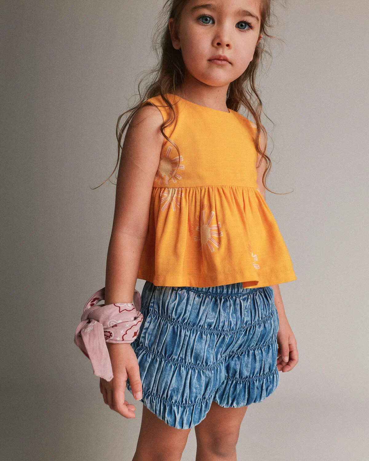 Toddler Girl Ruched Shorts in Chambray - Otter Avenue | Carter's | Carter's Inc