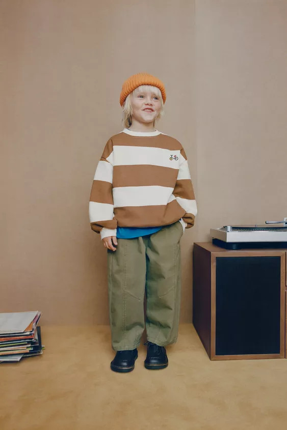 EMBROIDERED STRIPED SWEATSHIRT | Zara US