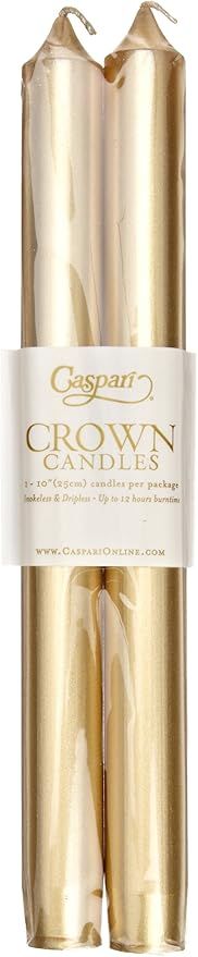 Caspari Straight Taper Candles in Gold - 2 Per Package | Amazon (US)