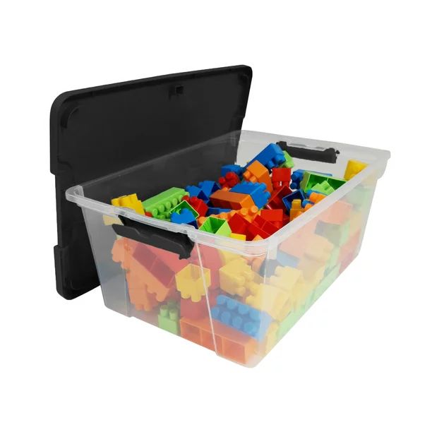 Mainstays 15 Quart Latching Clear Storage Container with Black Lid - Walmart.com | Walmart (US)