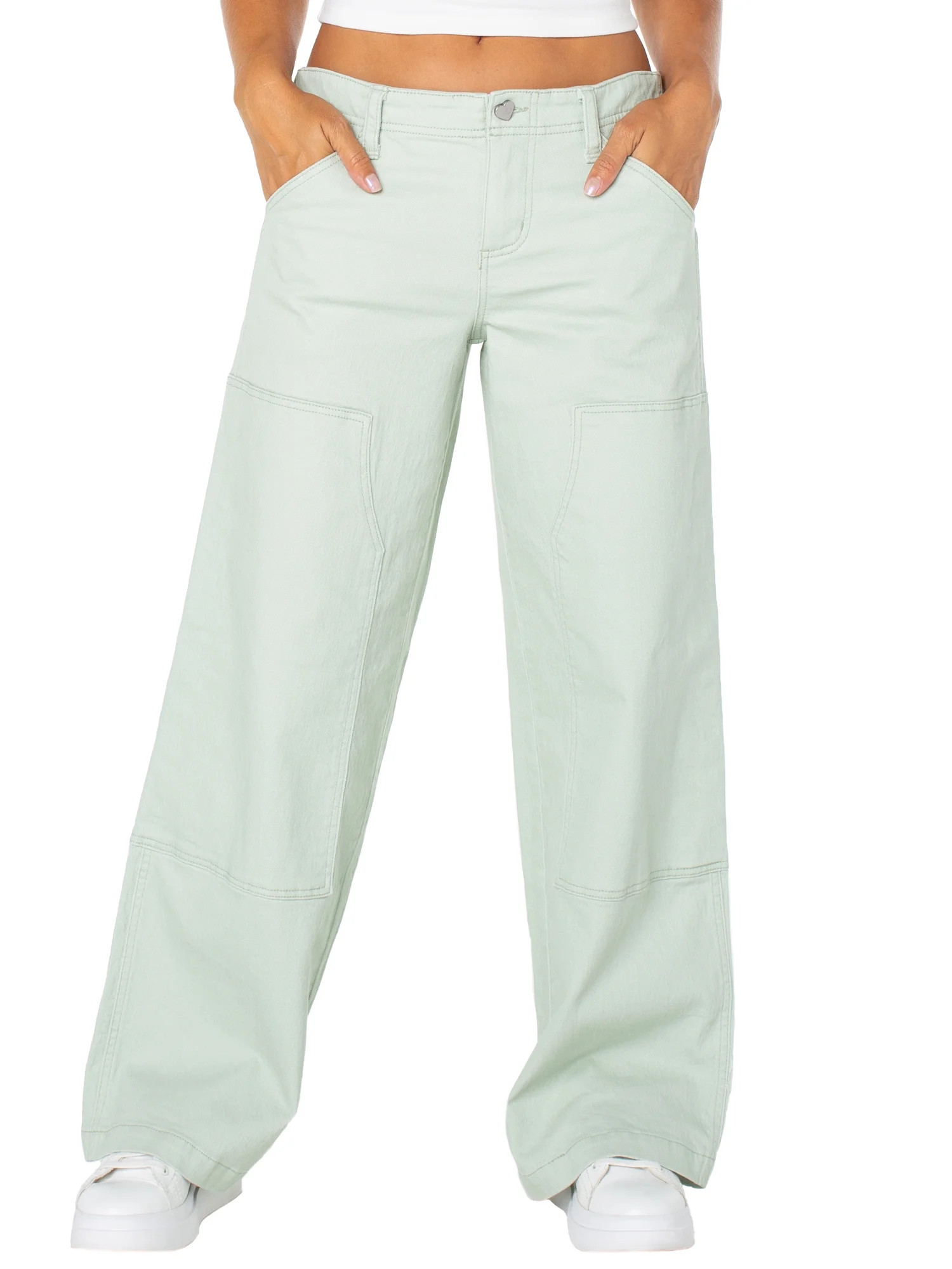 Celebrity Pink Women's Low Rise Baggy Utility Wide Leg Jeans, Sizes 1-21 | Walmart (US)