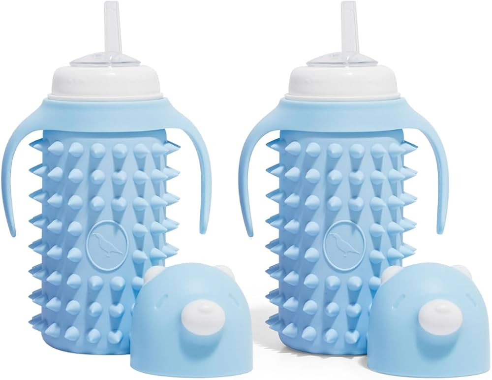 Set of 2 Glass Sippy Cup for toddlers/The Spikey Bear / 8oz / Strong glass/Protectitive silicone ... | Amazon (US)