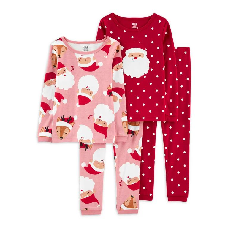 Carter's Child of Mine Toddler Boys Cotton Pajama Set, 4 Piece, 18 Months-5T - Walmart.com | Walmart (US)