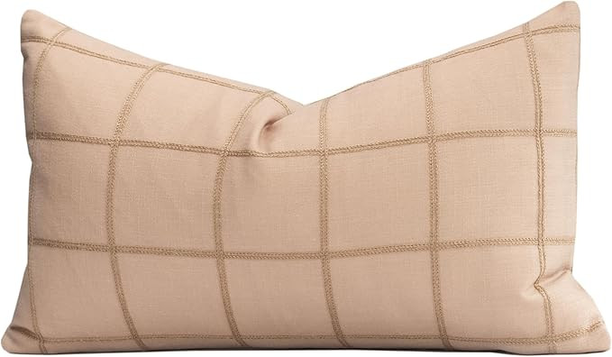 Crumbs Home Modern Farmhouse Fall Linen Indoor Outdoor Lumbar Pillow Cover Only, 12"x20" Water Re... | Amazon (US)