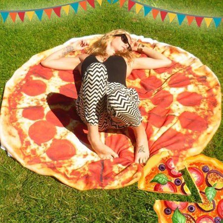 PizzaHolic Soft Flannel Blanket Mad Burrito Wrap Blanket Perfectly Round | Walmart (US)