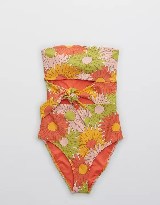 Aerie Wrap Bandeau One Piece Swimsuit | American Eagle Outfitters (US & CA)