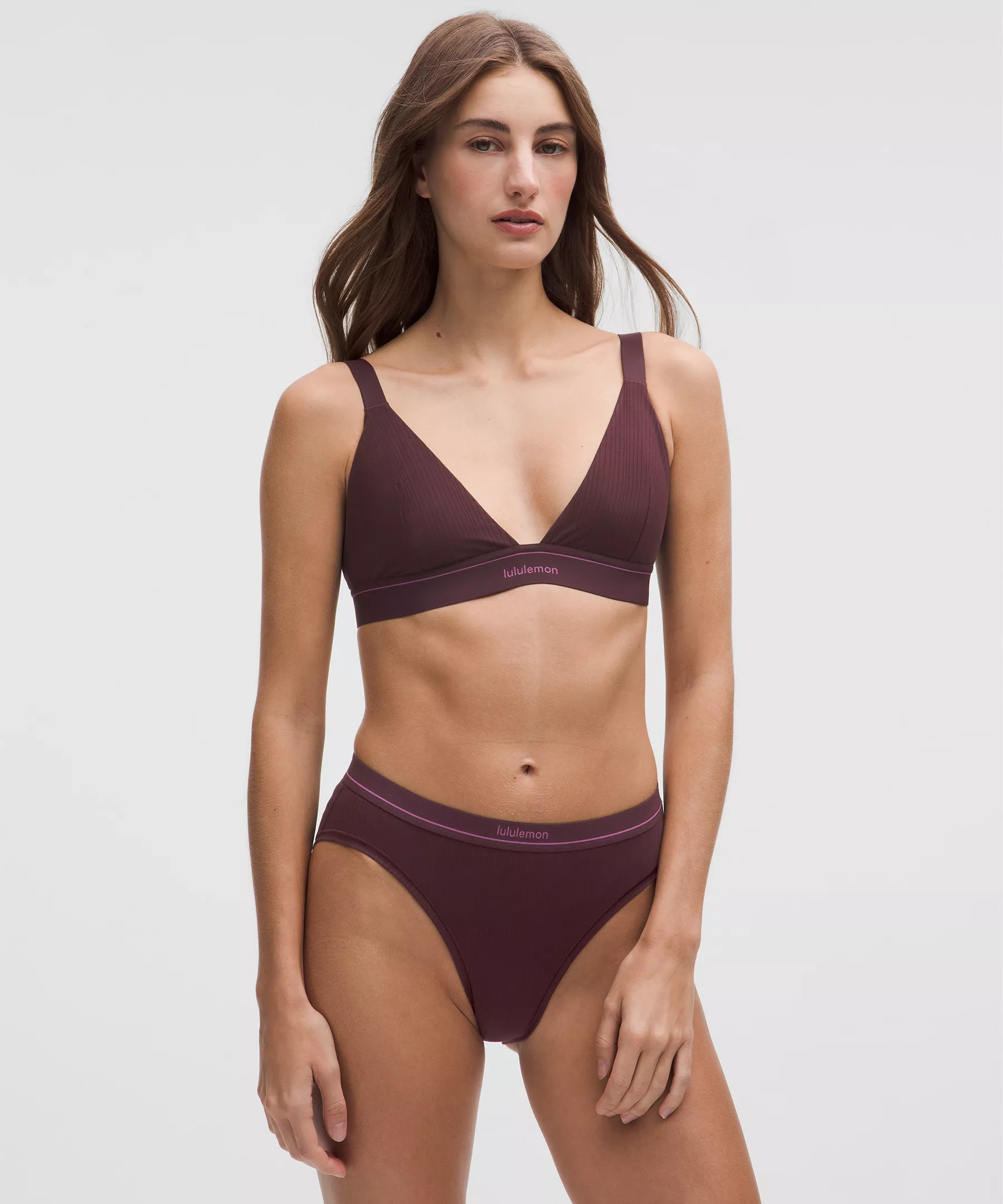 Stretch Cotton Ribbed Logo Bralette | Lululemon (US)