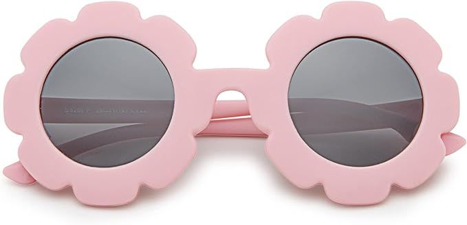 Hycredi Kids Flower Polarized  Sunglasses- Girls Cute Round Shades Age 1-12 | Amazon (US)