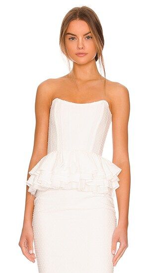 Marie Corset Top in White Meringue | Revolve Clothing (Global)