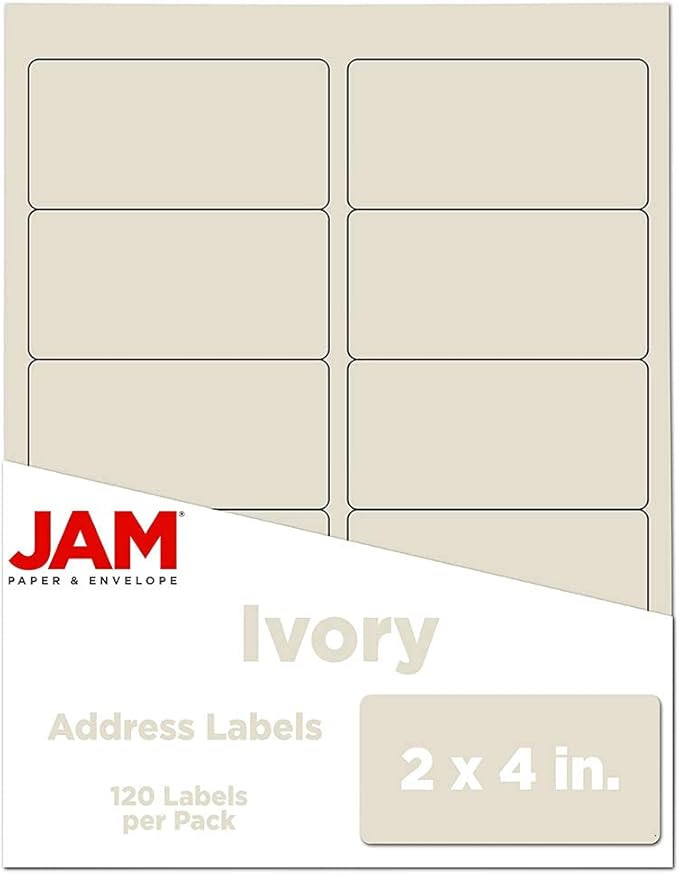 JAM PAPER Shipping Address Labels - Standard Mailing - 2 x 4 - Ivory - 120/Pack | Amazon (US)