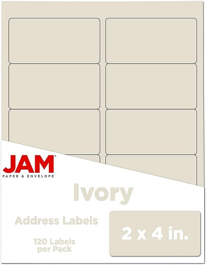 JAM PAPER Shipping Address Labels - Standard Mailing - 2 x 4 - Ivory - 120/Pack | Amazon (US)