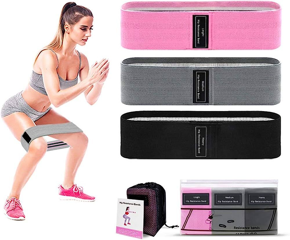 Fabric Resistance Bands for Women, Cloth Booty Bands for Working Out, Stretch Bands for Ex... | Amazon (US)