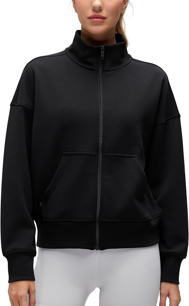 CRZ YOGA SoftAura Full Zip Sweatshirt for Women - Workout Casual Zipper Funnel Neck Sweat Shirts ... | Amazon (US)