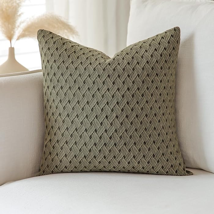 20x20 Pillow Covers 100% Cotton Green Pillow Covers Decorative Neutral Pillow Covers Couch Pillow... | Amazon (US)