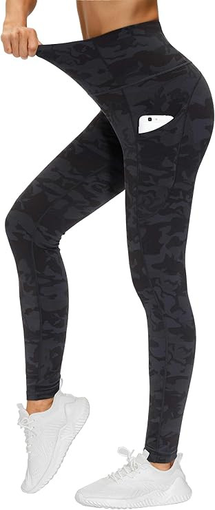 THE GYM PEOPLE Thick High Waist Yoga Pants with Pockets, Tummy Control Workout Running Yoga Leggi... | Amazon (US)