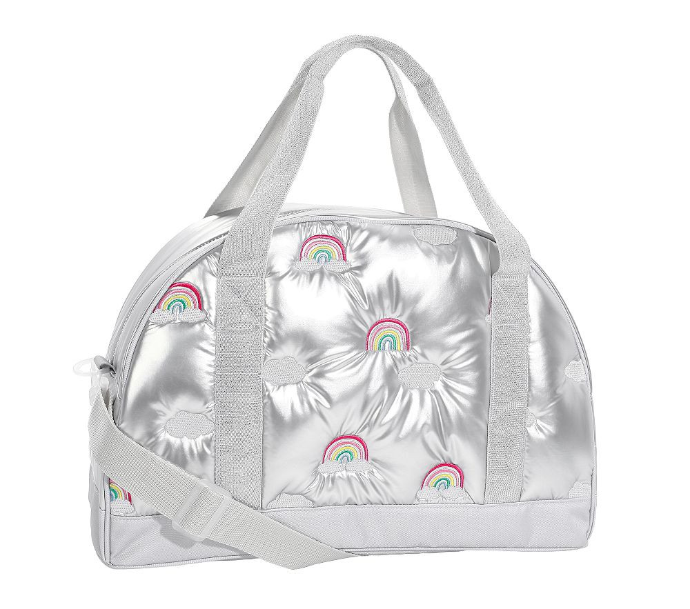 Mackenzie Puffer Metallic Silver Rainbows Ultimate Duffle Bag | Pottery Barn Kids