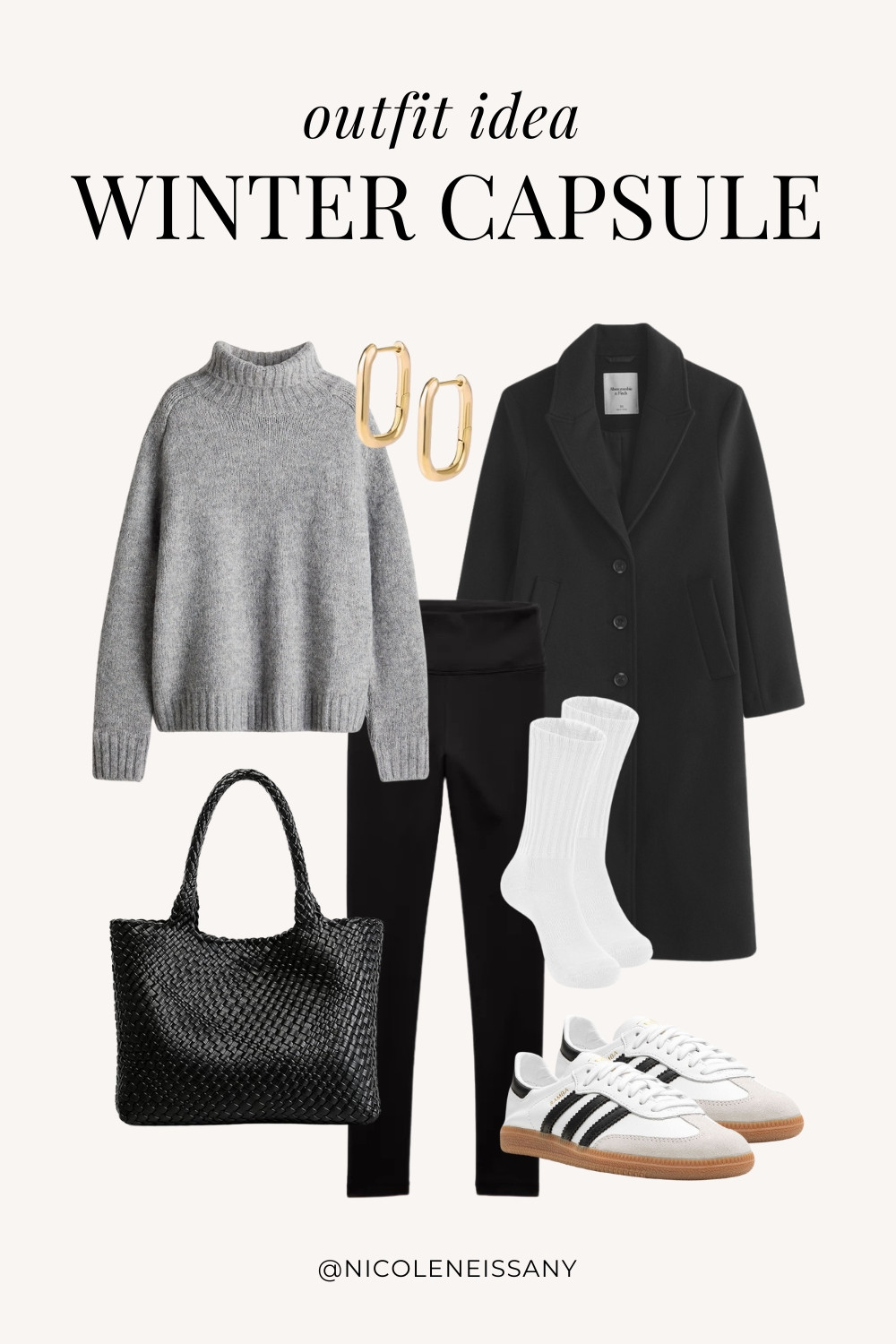 Winter Capsule Wardrobe Outfit Idea | winter capsule outfit, winter outfit, winter outfits, winter style, winter fashion, winter 2024 fashion, winter outfits 2024, winter trends 2024, winter outfit inspo, winter outfit inspiration, winter capsule wardrobe essentials, winter wardrobe essentials, winter closet essentials, winter essentials, winter basics, winter must haves, neutral capsule wardrobe, neutral outfit, neutral fashion, casual outfit, casual date night outfit, elevated casual outfit, brunch outfit, everyday outfit, errands outfit, lazy day outfit, Amazon Fashion, Revolve, Lulus, Nordstrom, H&M, Nordstrom // winter coat, wool coat, winter sweater, sweaters, turtleneck sweater, fleece lined leggings, adidas samba decon sneakers, neutral sneakers, woven tote bag, woven bag, gold square hoop earrings, crew socks

#LTKSeasonal #LTKShoeCrush #LTKItBag #LTKStyleTip #LTKFindsUnder50 #LTKFindsUnder100 #LTKTravel #LTKHome #LTKParties #LTKSaleAlert  

 
