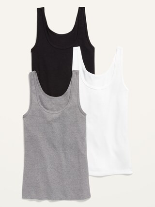 Slim-Fit Rib-Knit Tank Top 3-Pack for Women | Old Navy (US)