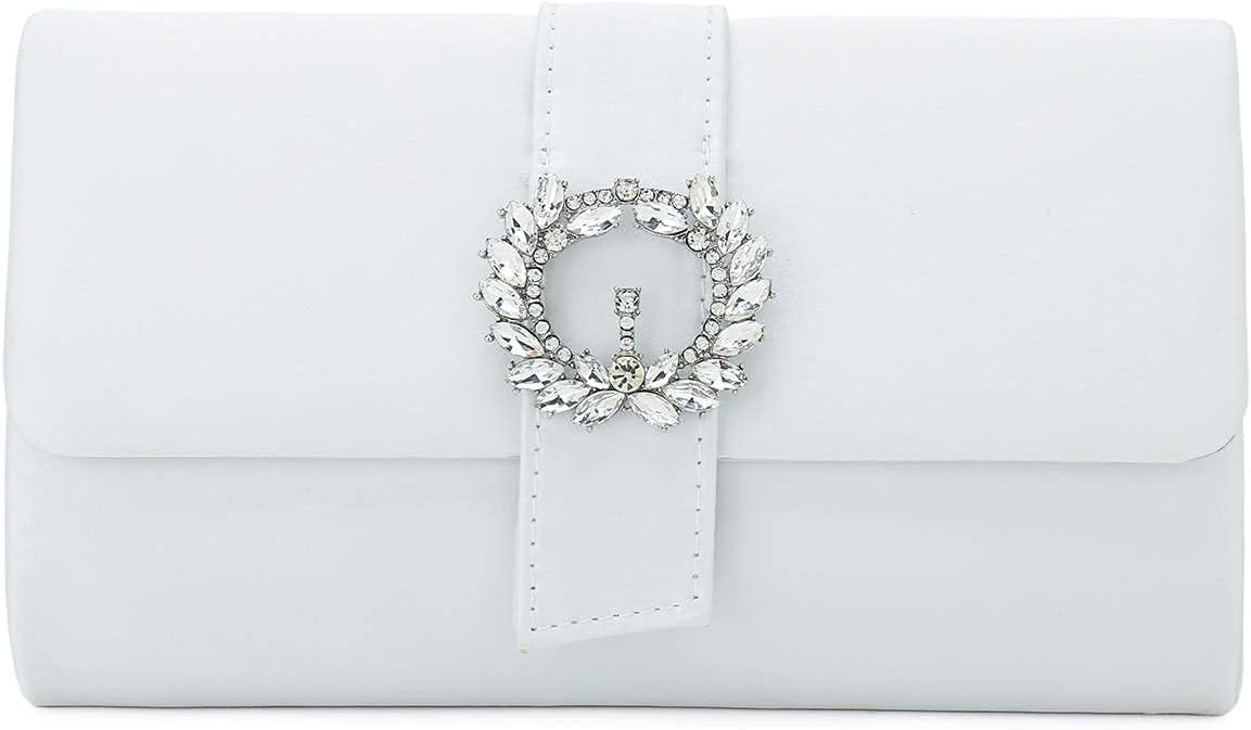 CHARMING TAILOR Evening Bag Diamantes Embellished Satin Clutch Purse for Woman Classy Party Handb... | Amazon (US)