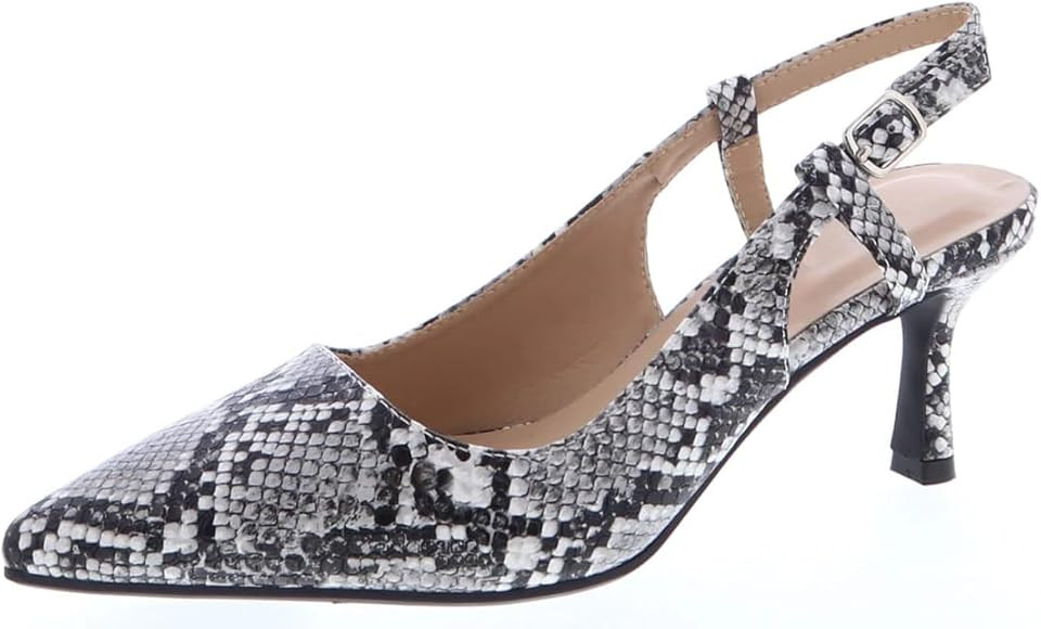 TruFox Women's Pointed Toe Kitten Heel Pumps Slingback Short Heel Slip On | Amazon (US)