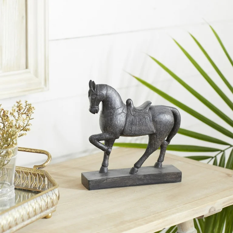9" x 9" Brown Polystone Horse Sculpture, by DecMode | Walmart (US)
