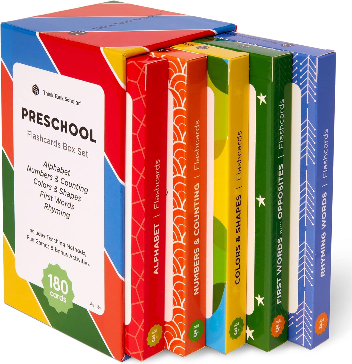 Award-Winning Flash Cards for Preschool & Kindergarten – 5-Deck Set, 180 Jumbo Cards – Learn ... | Amazon (US)