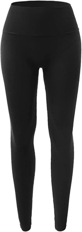 A2Y Ribbed High Waist Seamless Leggings Black ML at Amazon Women’s Clothing store | Amazon (US)