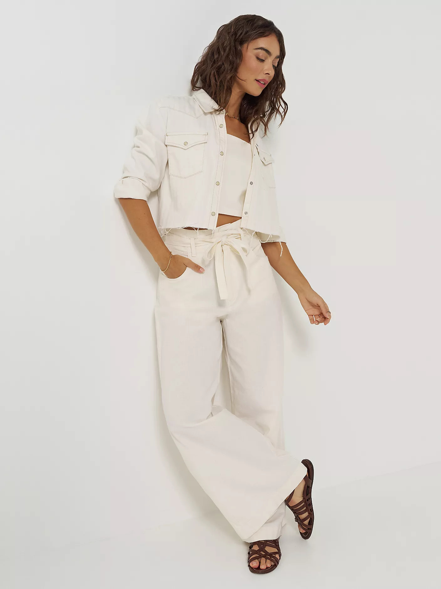 Women's High Rise Pleated Linen Trouser Pant | Lee Jeans