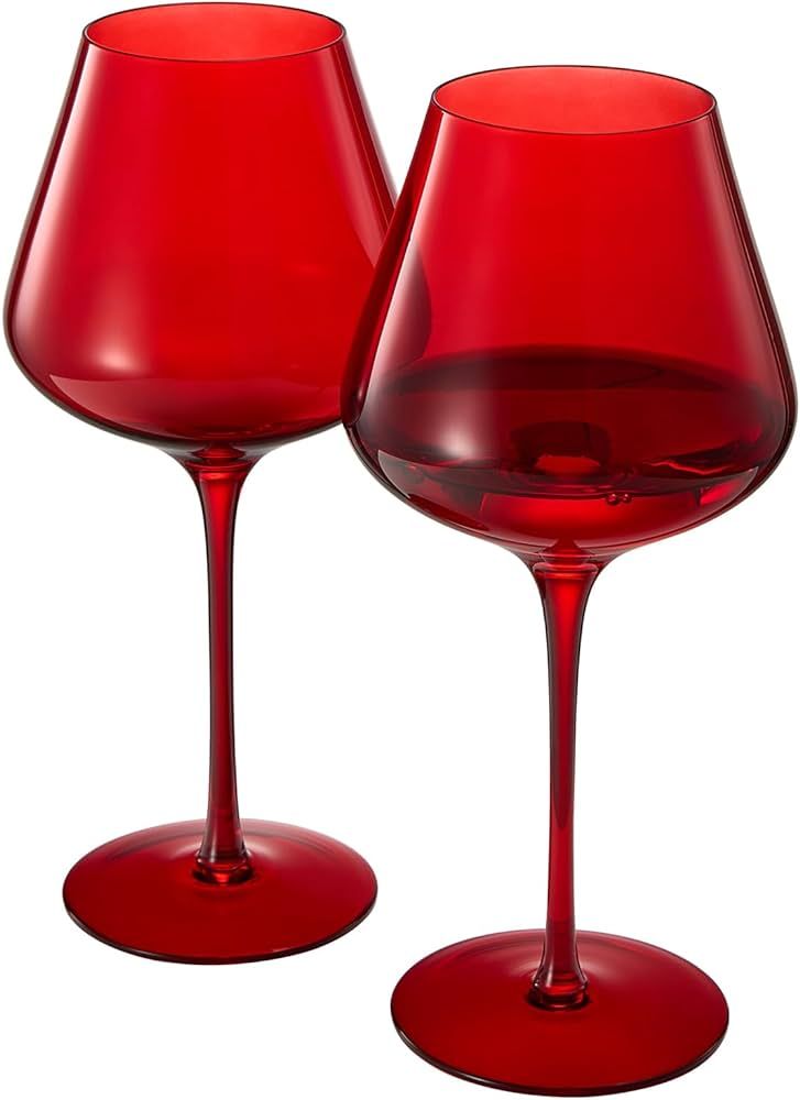 Red Ruby Color Crystal Love Colored Crystal Wine Glass 2 Set, Gift For Hosting, Her, Wife, Mom Fr... | Amazon (US)