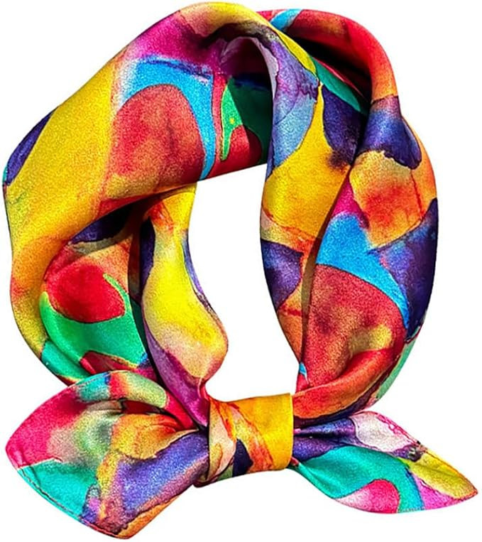 100% Mulberry Silk Scarfs Small Square Scarf 21" x 21" Neck Scarf Breathable Lightweight for Wome... | Amazon (US)
