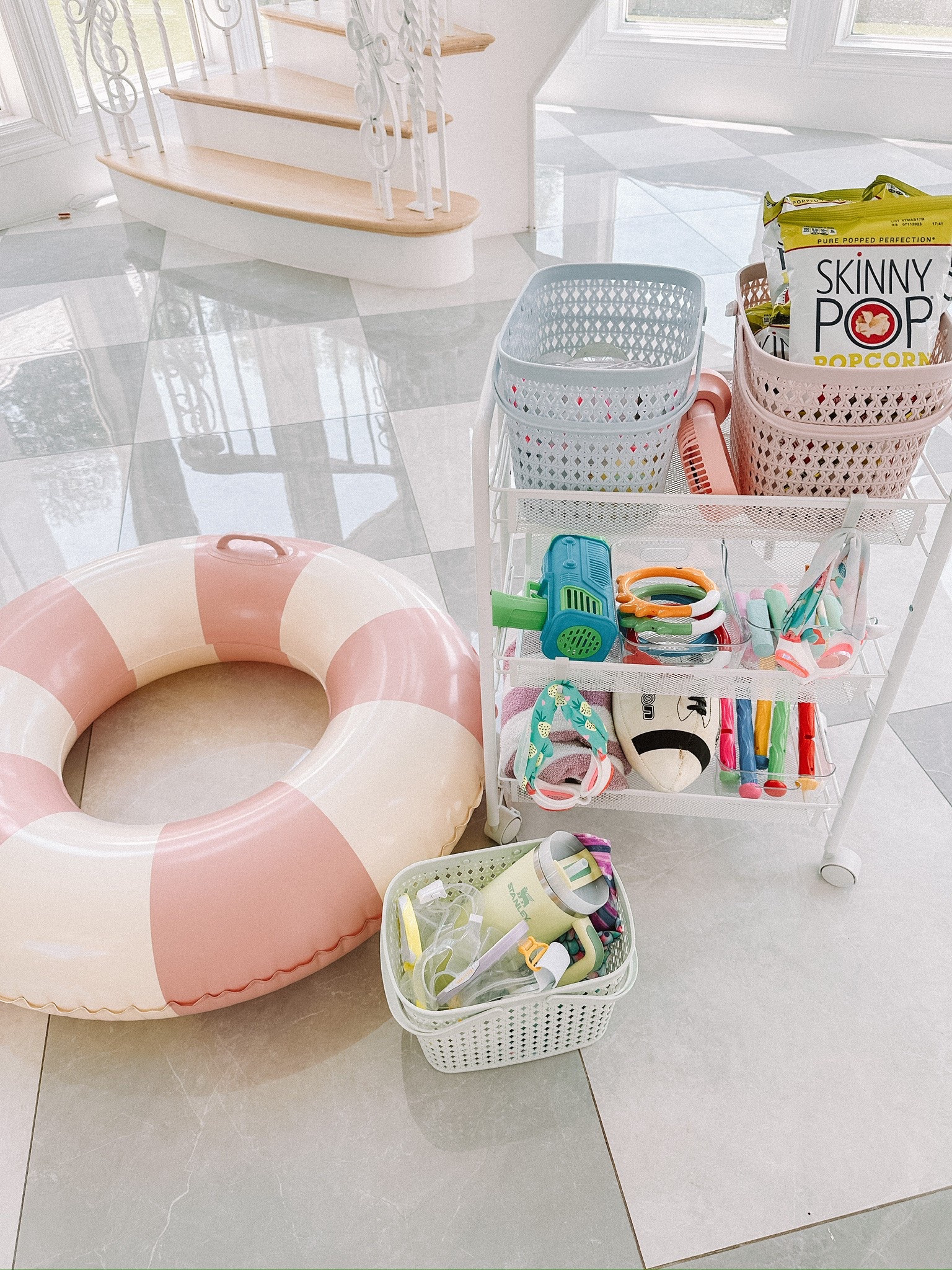 Pool day essentials! If you are looking for an easy way to store pool toys, this cart is perfect and so handy! 🙌🏻

#LTKHome #LTKSwim