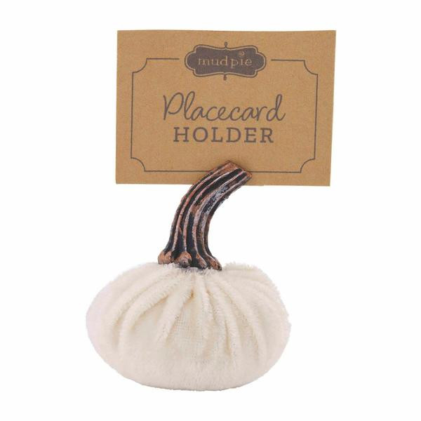 White Pumpkin Place Card Holder | Mud Pie