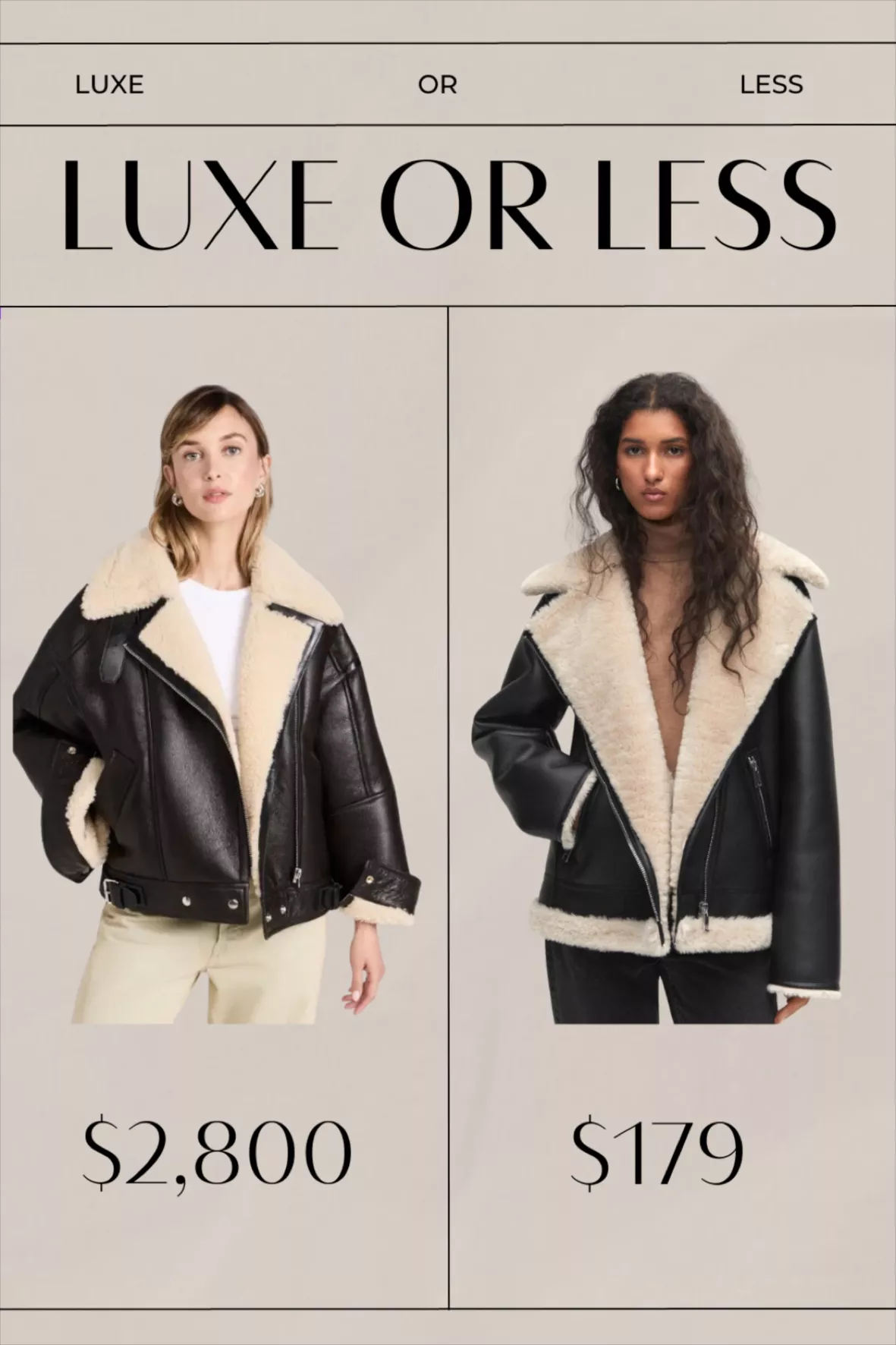 Faux shearling-lined jacket - Women