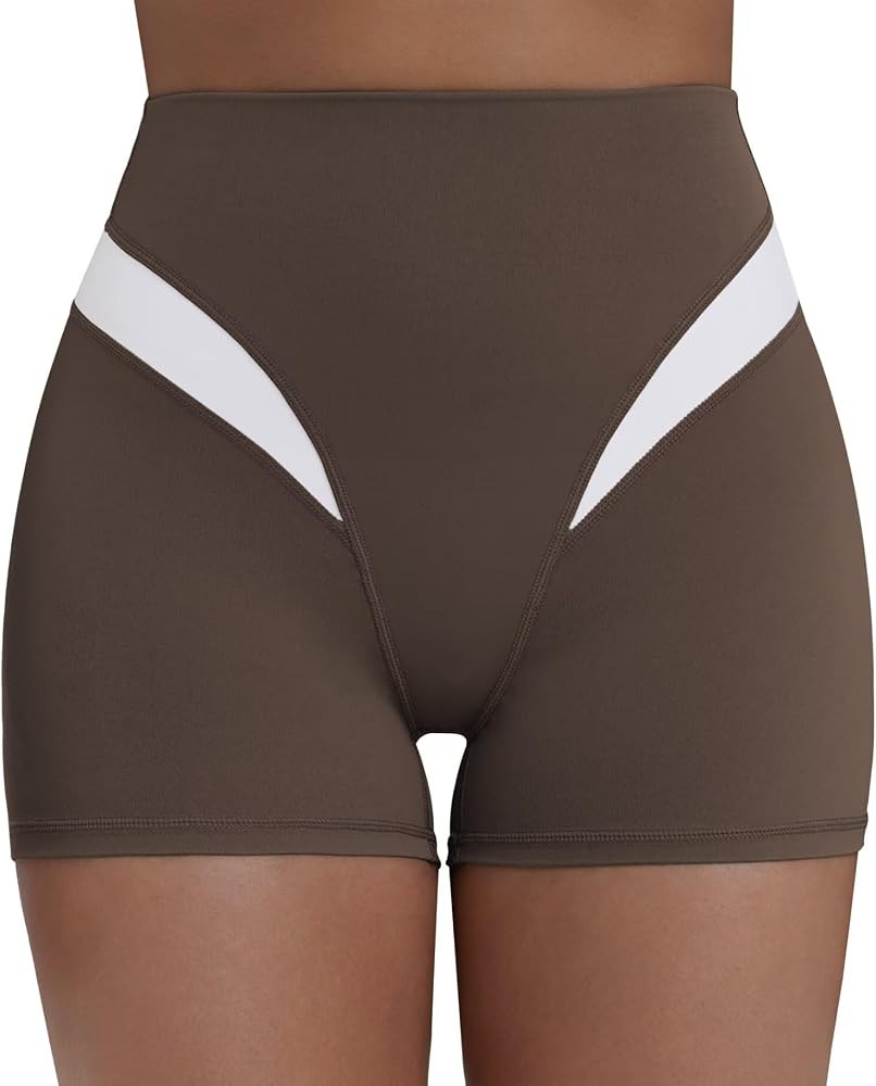 Sunzel No Front Seam Biker Shorts for Women \u2013 High Waist Tummy Control Squat Proof Colorbloc... | Amazon (US)