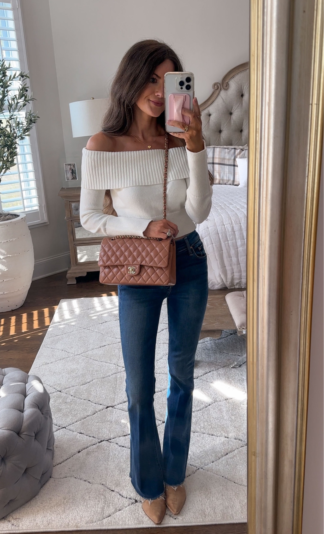 Nordstrom Anniversary Sale outfit!
NSALE 2024, fall outfit, fall fashion, BP. Off The Shoulder Sweater, Mother High Waist Fray Hem Flare Leg Jeans, Dolce Vita Azalea Pointed Toe Bootie, heart necklace, leather handbag 

#LTKsalealert #LTKfindsunder50 #LTKfindsunder100