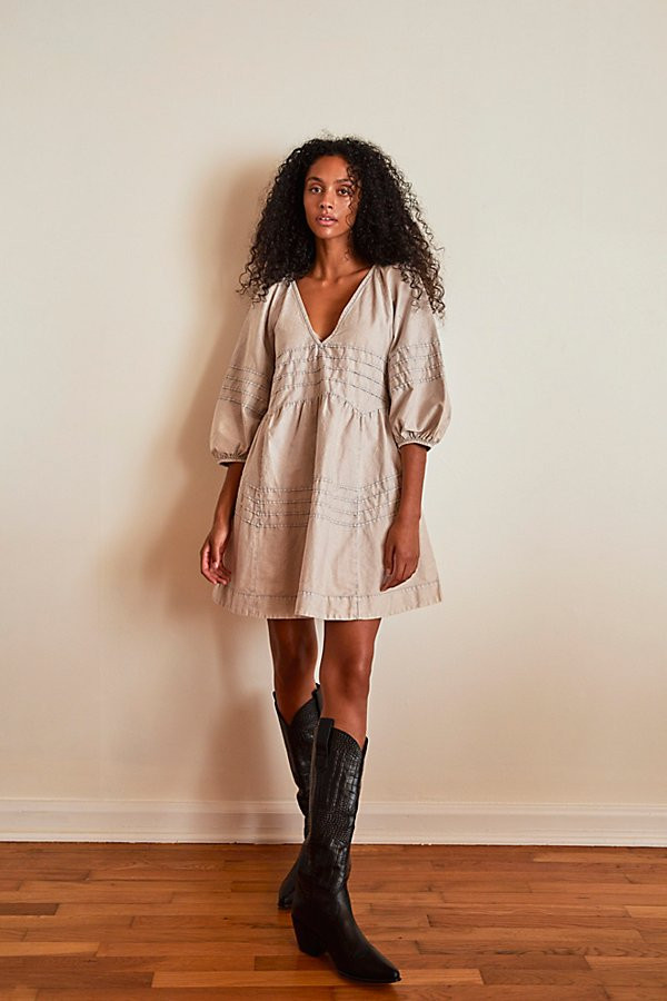 Sweet Surrender Denim Mini Dress by Free People, Light Gray Acid Wash, S | Free People (Global - UK&FR Excluded)