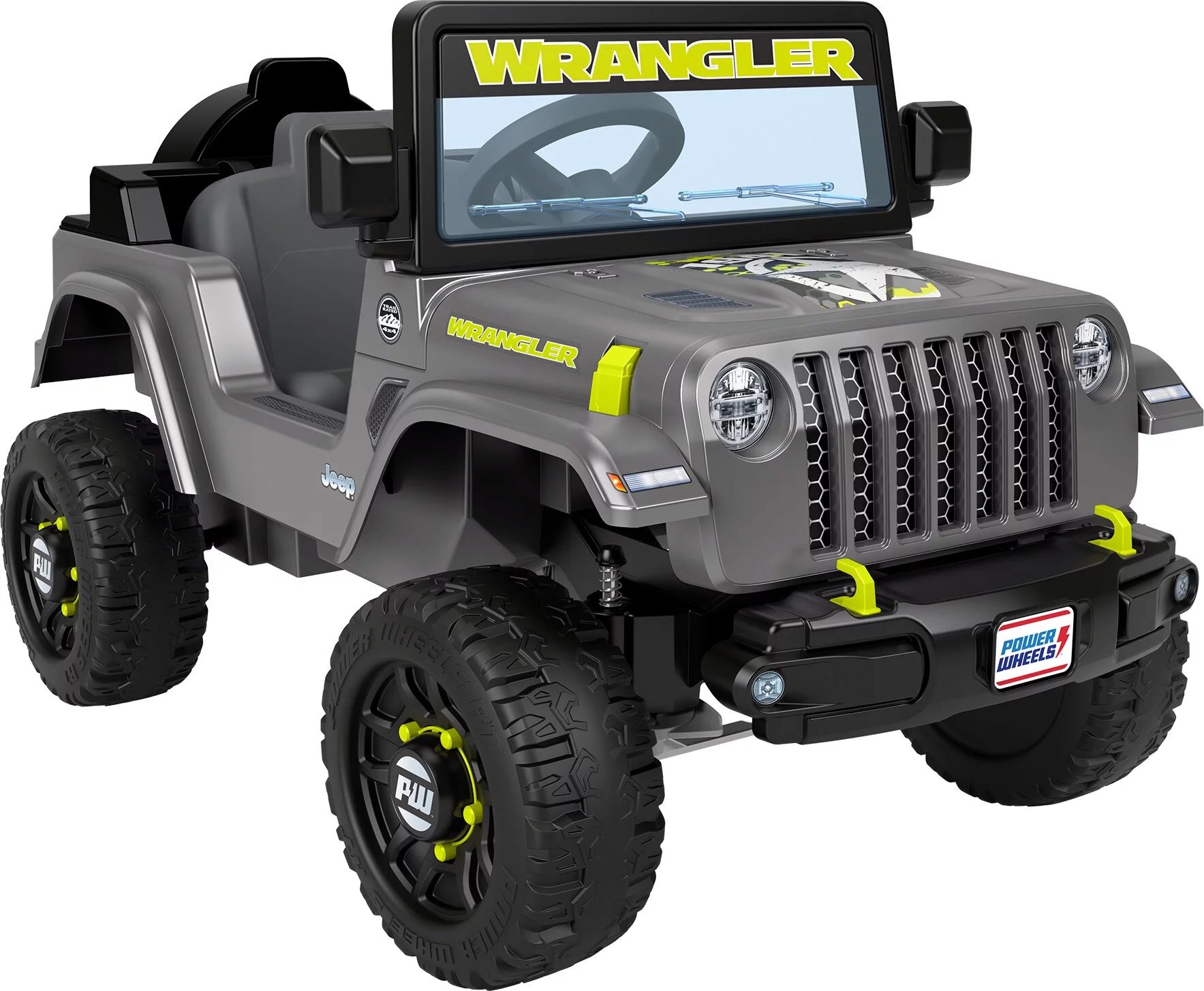 Power Wheels Jeep Wrangler Toddler Ride-On Toy with Driving Sounds, Multi-Terrain Traction, Gray | Walmart (US)