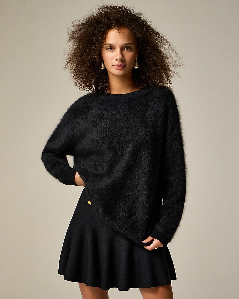 Brushed cashmere relaxed crewneck sweater | J. Crew US