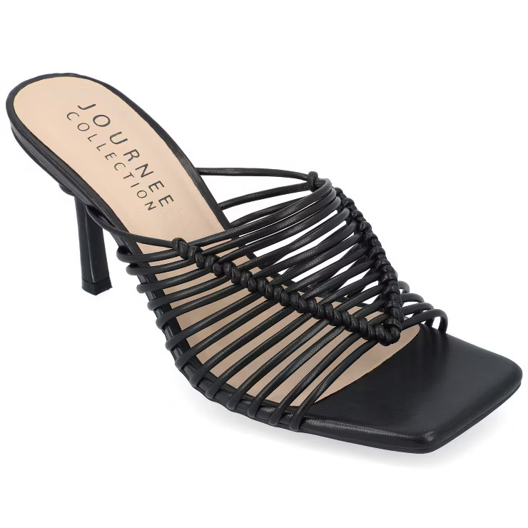 Journee Collection Womens Saskia Tru Comfort Foam Mid Heel Open Toe Pumps | Target