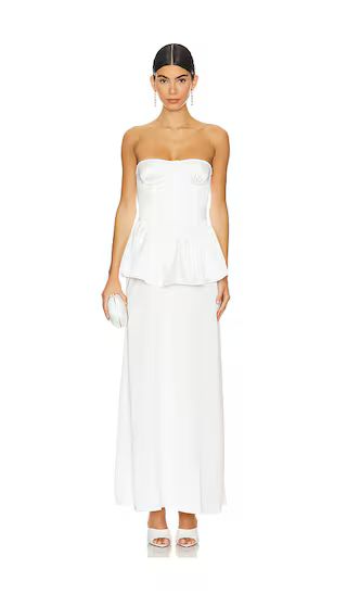 Corset Peplum Maxi Dress in White Maxi Dress | White Dress Bride | White Dress Bridal | Revolve Clothing (Global)