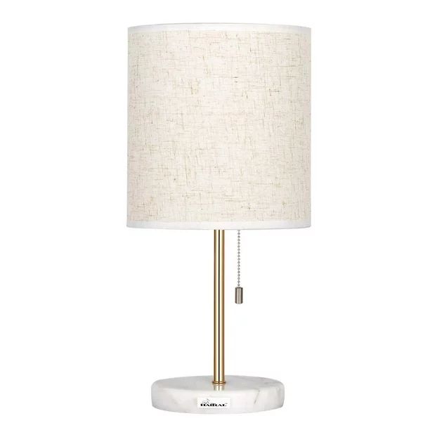 Elegant Table Lamp with White Marble Base and Fabric Shade - Gold | Walmart (US)