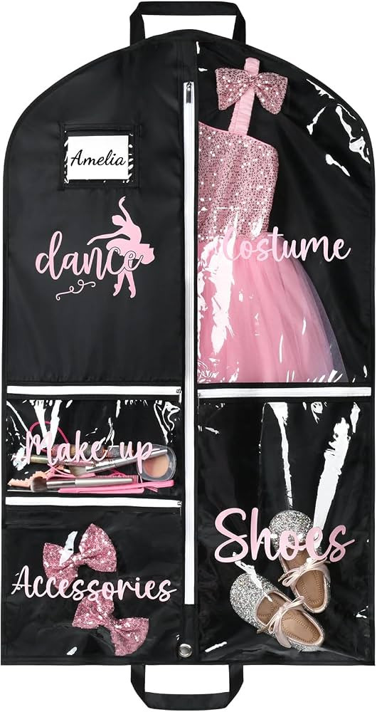 DEEKA Dance Garment Bag for Hanging Clothes with Zipper Pockets Dance Accessories Essentials Unif... | Amazon (US)