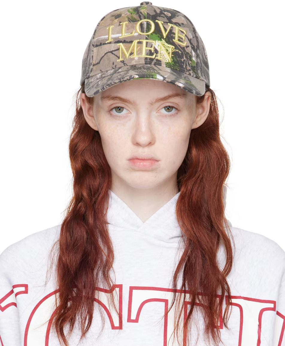 SSENSE Exclusive Khaki 'I Love Men' Cap | SSENSE
