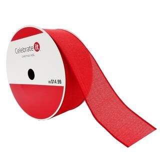 2.5" Faux Linen Wired Jumbo Ribbon by Celebrate It™ Christmas | Michaels Stores