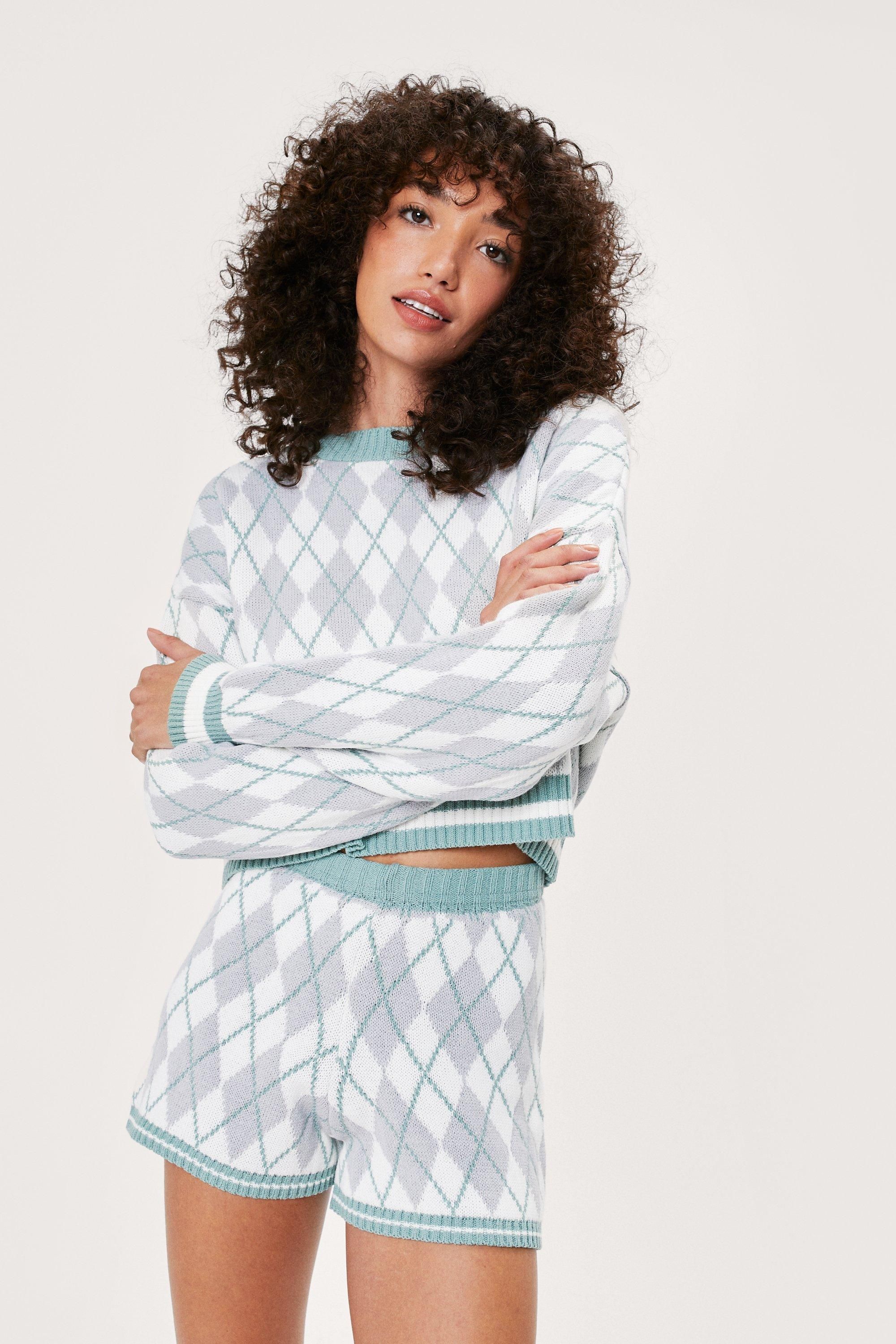 Knitted Argyle Sweat And Short Lounge Set | NastyGal (UK, IE)