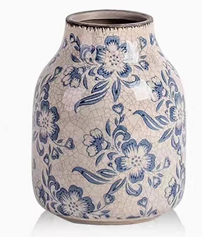 Vintage Blue and White Porcelain Flower Vase Home Decor | Amazon (US)