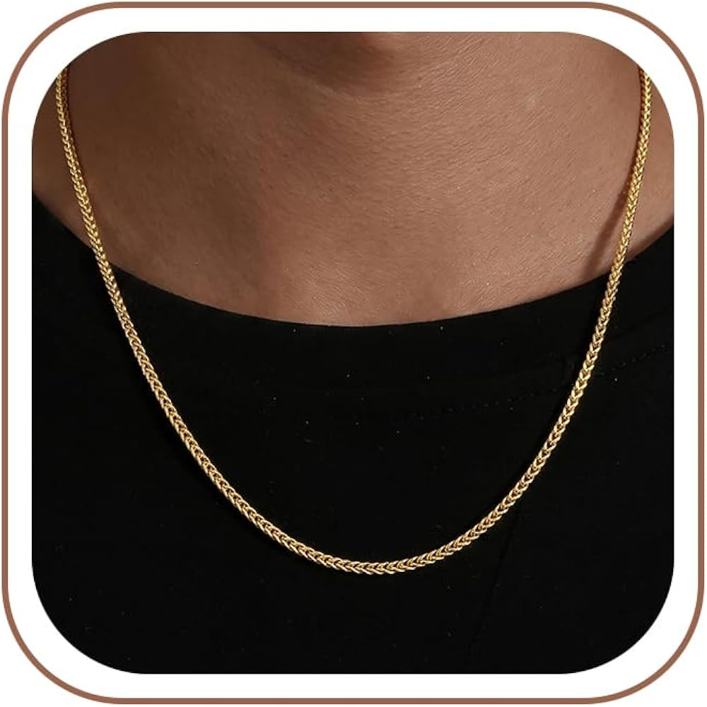 Gold Chain for Men, 3.5mm/5mm/7 mm Foxtail Chain | Amazon (US)