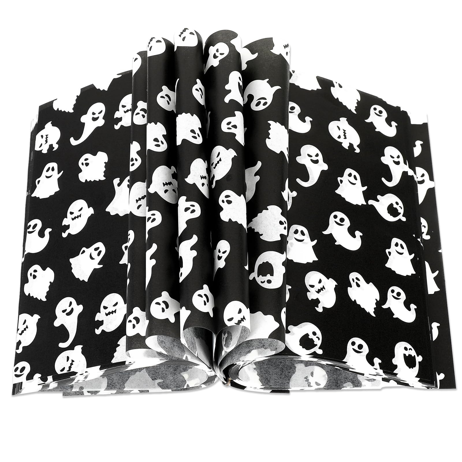 AnyDesign 150Pcs Halloween Wax Paper Sheet Black White Ghost Deli Paper Food Wrapping Paper Water... | Amazon (US)