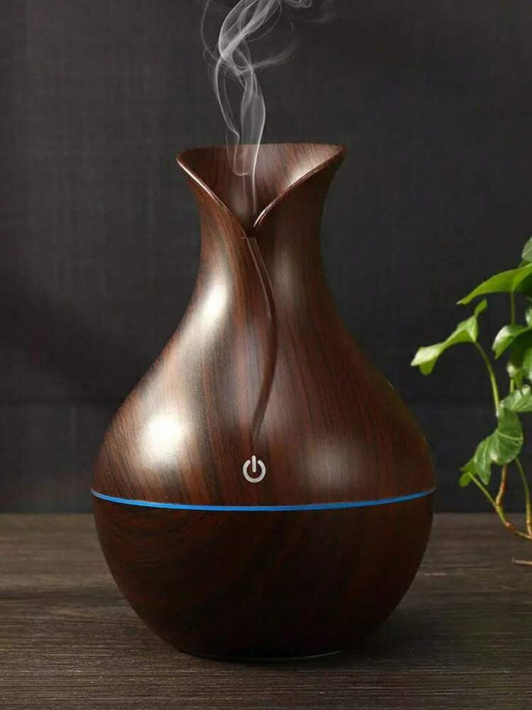 Umidificador de Ar e Aromatizador Formato Vaso De Madeira Difusor Ultrassônico Com Led Colorido ... | SHEIN