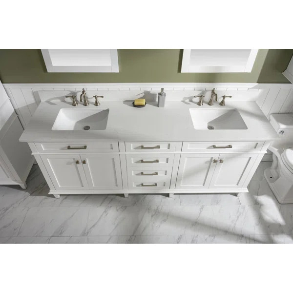 Mallett Free-standing Double Bathroom Vanity with Quartz Vanity Top | Wayfair North America